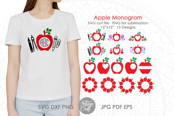 Apple Monogram SVG, Back to School: A Versatile Design Bundle for Creative Projects