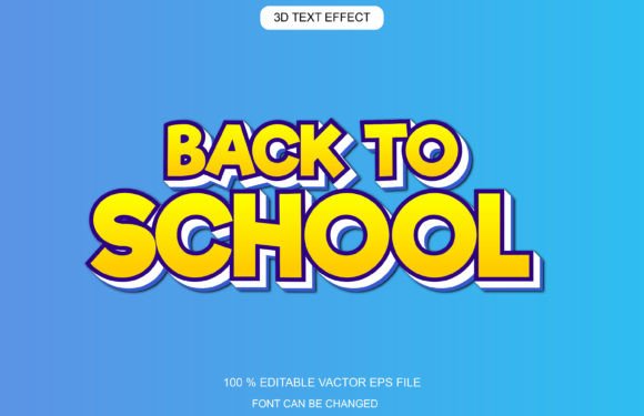 Back to School 3D Editable Vector Text for Creative Workflows