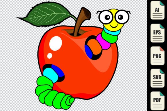 Back to School Apple with Worm Svg File: A Versatile Design for Educational and Creative Projects