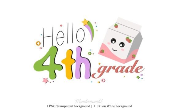Back to School - Hello 4th Grade Clipart