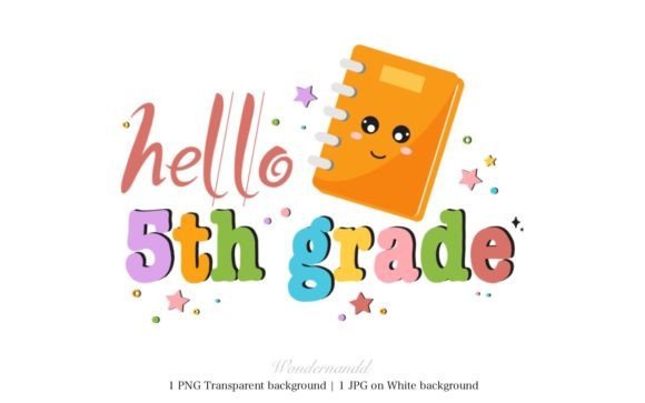 Back to School - Hello 5th Grade Clipart: A Creative Resource for Educators and Designers