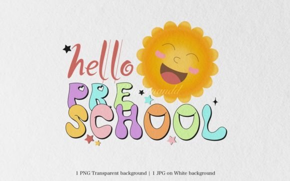 Back to School Hello Pre School Clipart