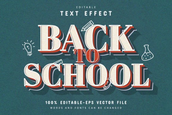 Back to School Retro Vintage Text Effect