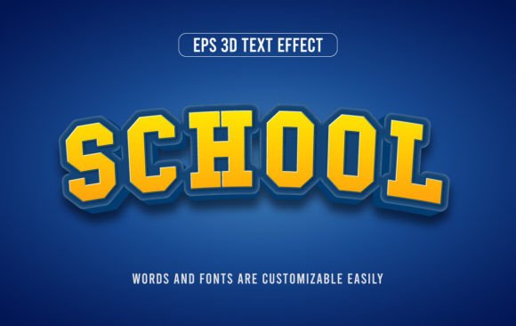 Back to School Vector 3d Text Effect