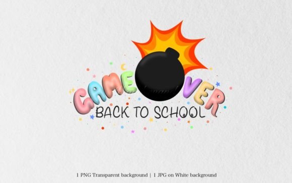 Game Over Back to School Clipart