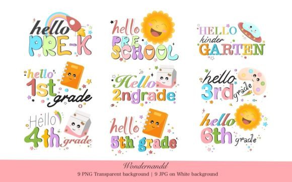 Hello Back to School Clipart - Bundle