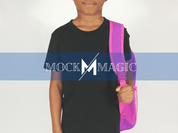 Kids Back to School Mockup - Black Shirt