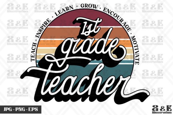 Retro First Grade Teacher Back to School